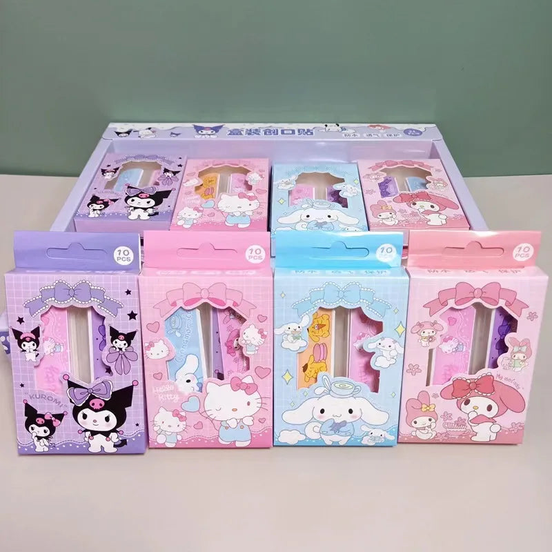 Sanrio Kawaii Hello Kitty Bandaid Cinnamoroll Anime Cartoon Printed Portable Wear Resistant Breathable Wound Protection Bandaid