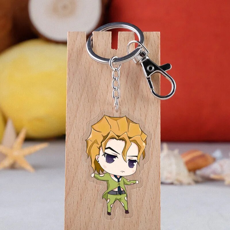 Anime JOJO Bizarre Adventure Keychain Cartoon Figure Acrylic Pendent Keyring