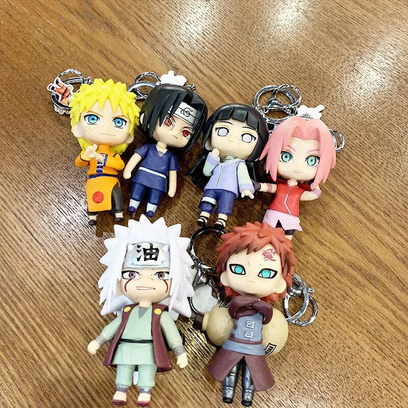 Anime Naruto Action Figures Model Keychains Accessories Cartoons Akatsuki Uchiha Itachi Cool Stuff Model Toys Keychain Pendant