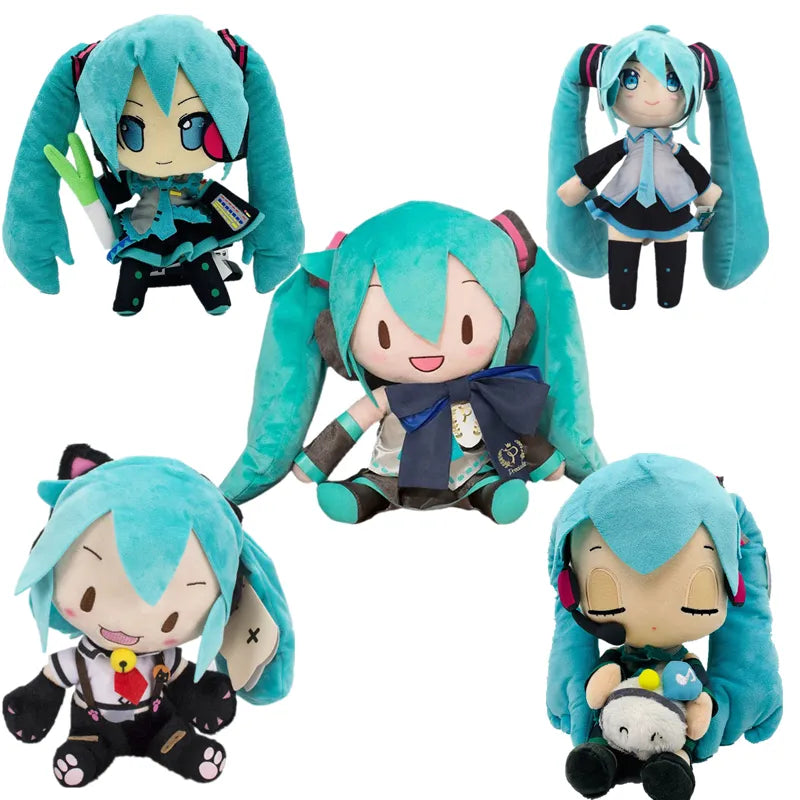 Anime SEGA Original Hatsune Miku Peluche Vocaloid De Pie Sosteniendo Cebolla Hatsune Y Espejo Sonido Campana 25-42 Cm Peluche Regalo