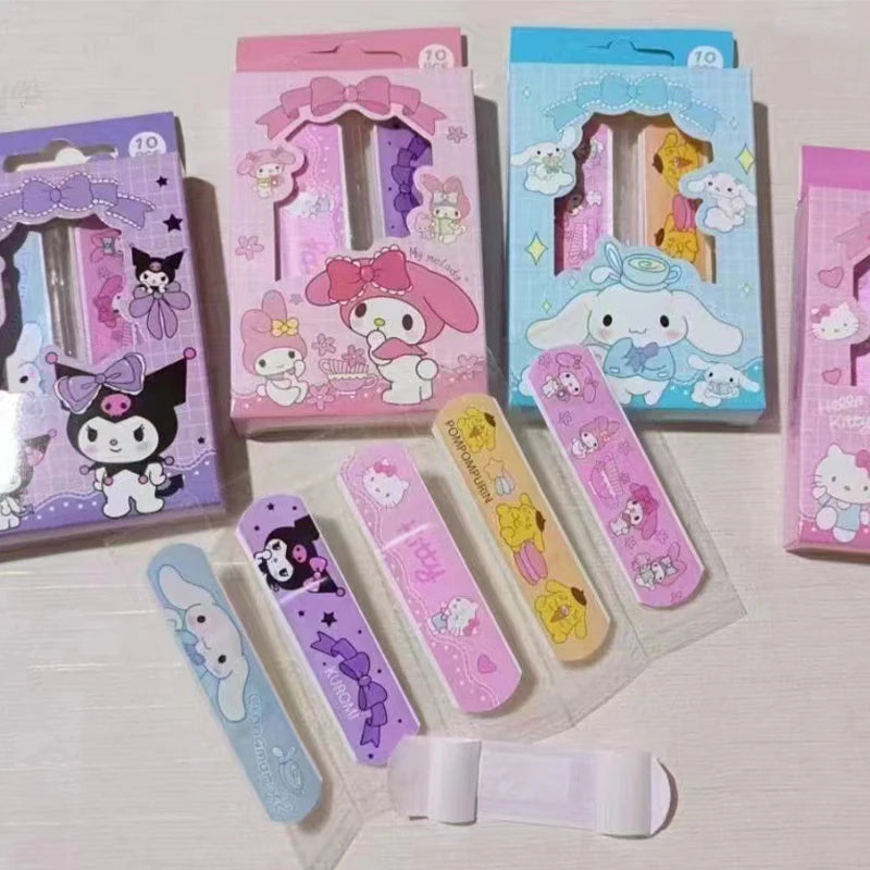 Sanrio Kawaii Hello Kitty Bandaid Cinnamoroll Anime Cartoon Printed Portable Wear Resistant Breathable Wound Protection Bandaid