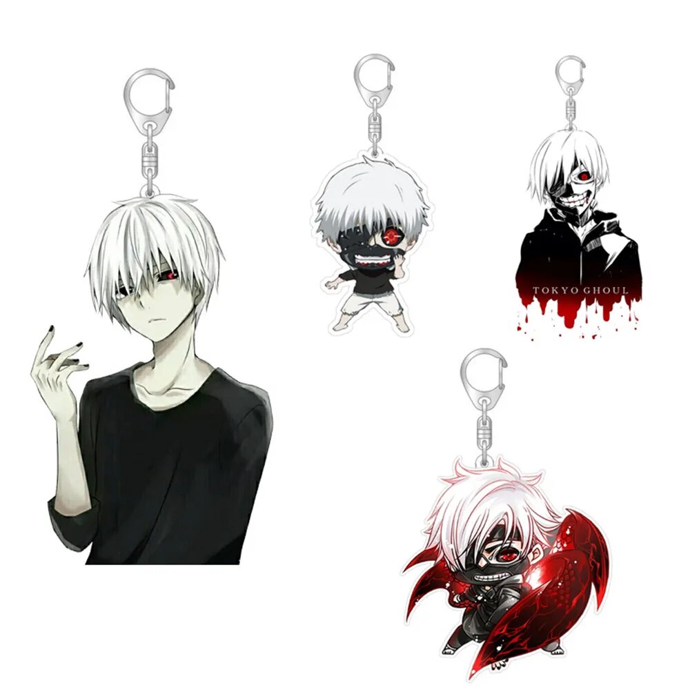 Llavero Anime Tokyo Ghoul Kaneki Ken, colgante de llavero acrílico para Cosplay, accesorio