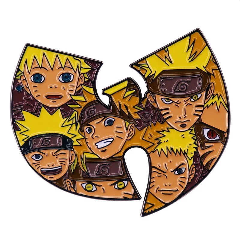 Alfileres esmaltados de Naruto para mujer, broche de dibujos animados de Metal de nubes rojas Akatsuki, mochila, sombrero, bolso, cuello, insignias de solapa, joyería de moda