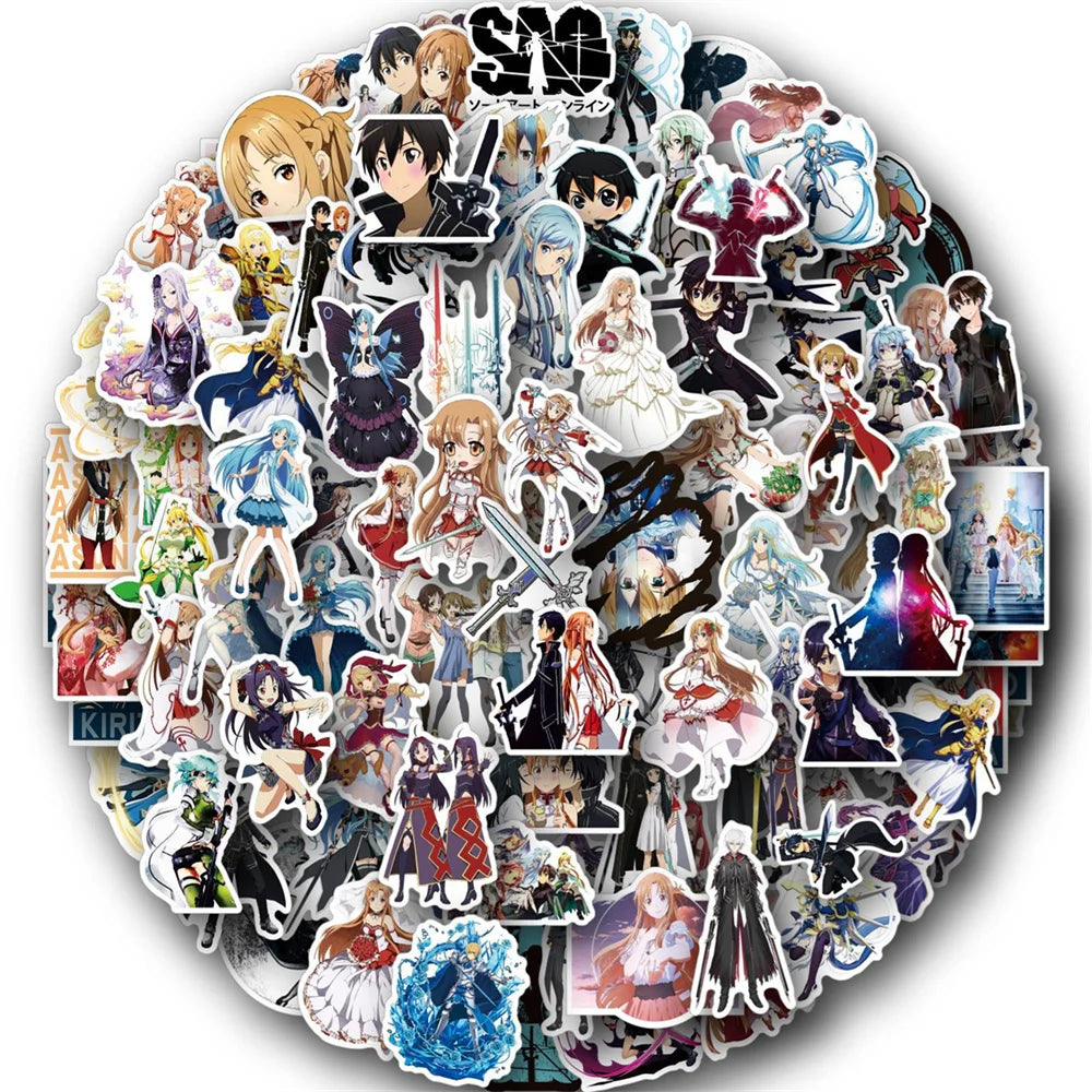 10/30/50PCS New DIY Sword Art Online Stickers Cartoon Creative Anime iPad Luggage Car Guitar Bed Decoration Waterproof Wholesale