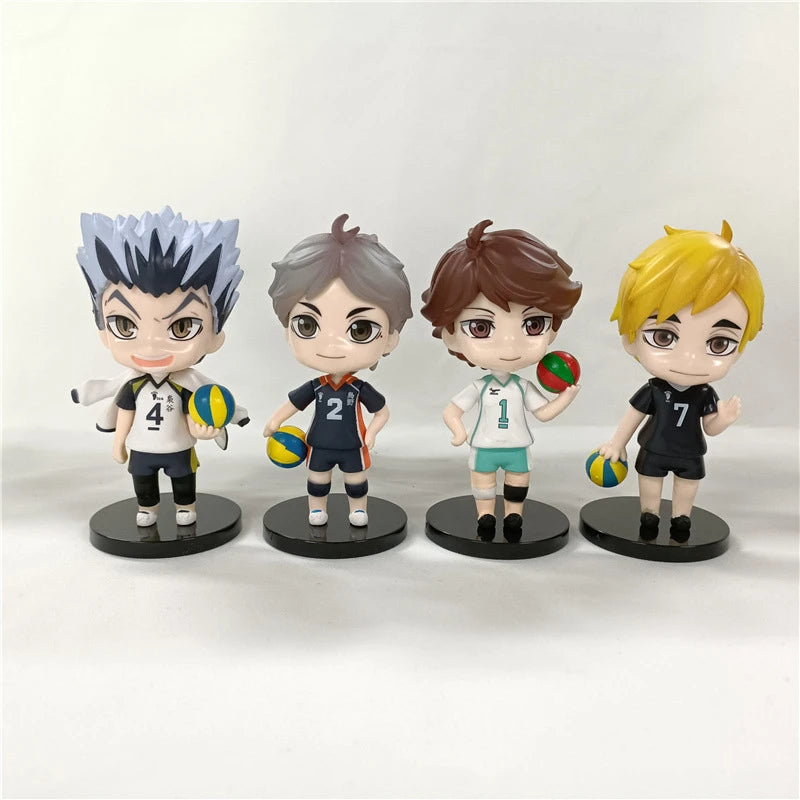 6/8 Uds figuras de Anime Haikyu Shoyo Kageyama Tobio figuras de acción juguetes lindos coleccionista Brinquedos muñeca deportiva estatuilla juguete Haikyu