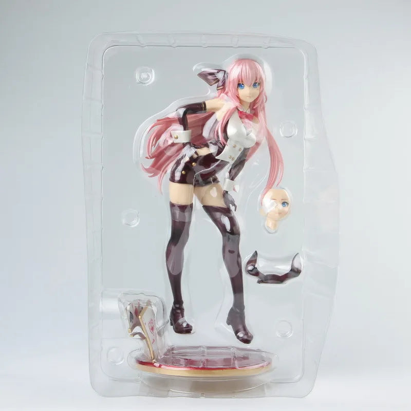 Hatsune Miku Handmade Megurine Luka Rabbit Ear Poker Character Pvc Statue Figure Model Collection kid Toy Gift