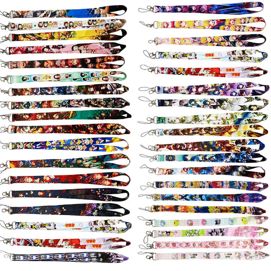 Mix Desgins Anime Neck Strap Lanyards Cute Keychain Badge Holder for ID Card Pass Hang Rope DIY Jewelry Accessories Wholesale