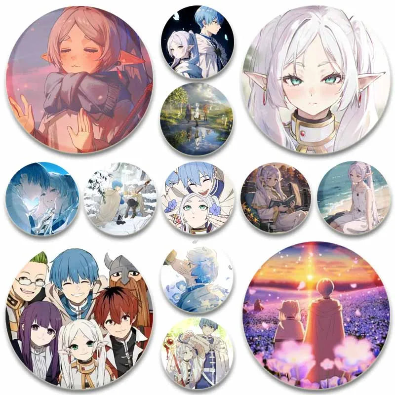 Anime Frieren Beyond Journey's End Button Pins Cartoon Badge Round DIY Creative Brooches for Backpack Jewelry Accessories Gifts
