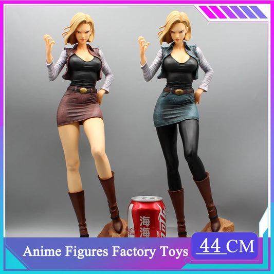 44cm Anime Figures Dragon Ball Z Android 18 Figurine Pvc Dbz Statue Sexy Collectible Model Ornaments Decoration Toys Kid Gifts