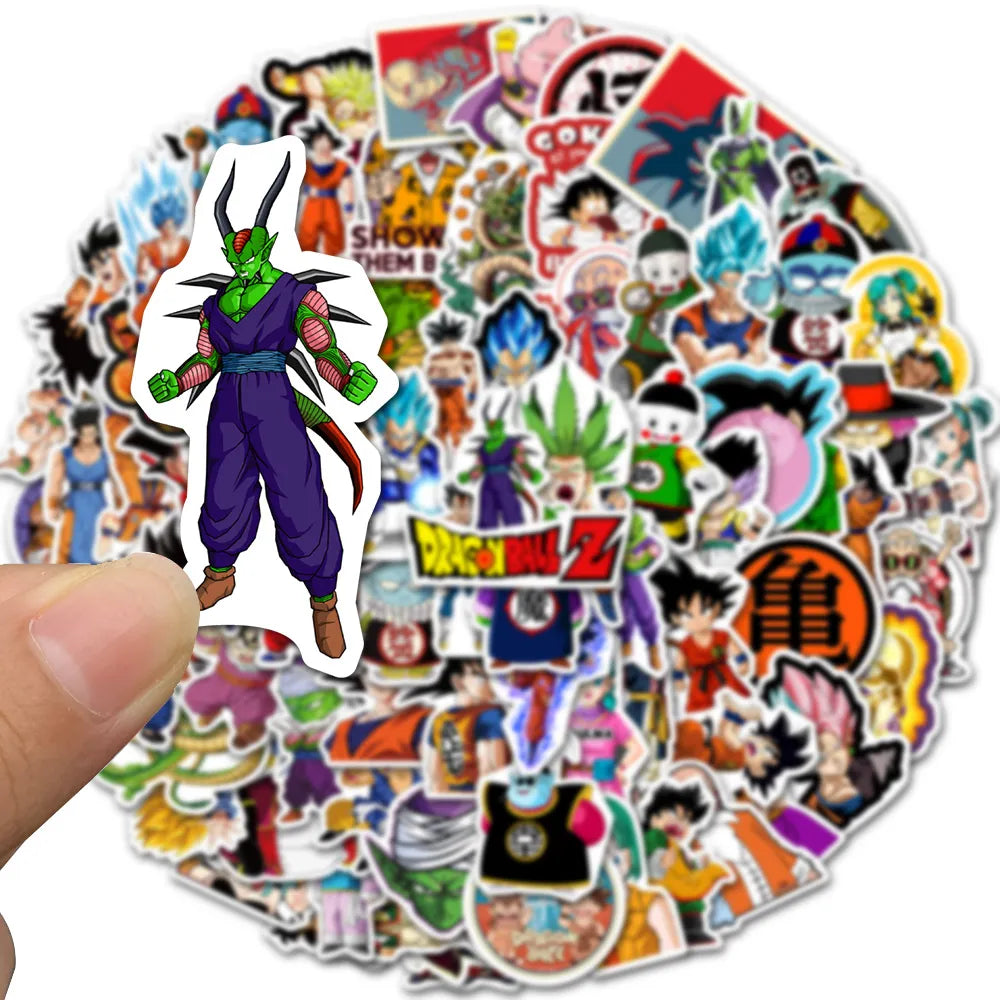 10/30/50/100 Uds. Pegatinas de dibujos animados de Dragon Ball de Anime para ordenador portátil, teléfono, Snowboard, equipaje, nevera, pegatina DIY, juguete para niños, pegatina de Graffiti, regalo