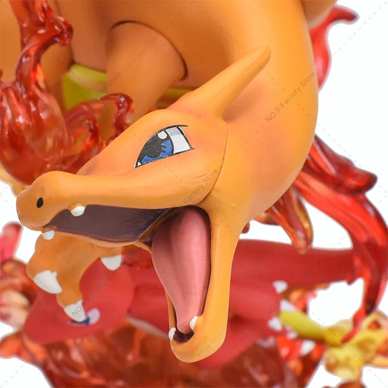 Mega Charizard X Y Anime Figure Pokemon Charmander Greninja Evolution Special Effects Scenes Model Action Figures Halloween Gift