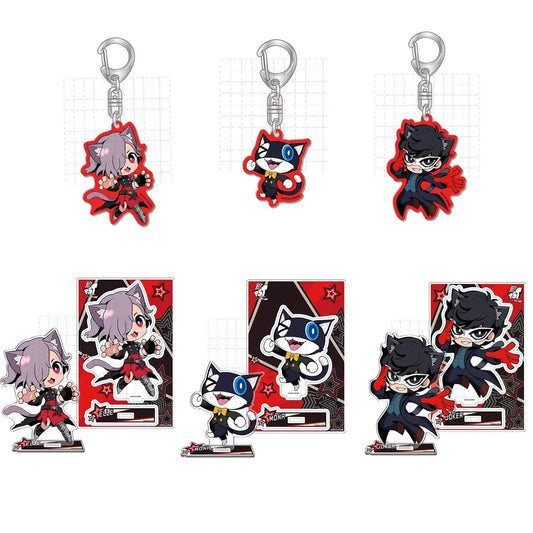 Game PERSONA 5 the Animation Acrylic Stand Figure Doll Anime P5 Morgana Okumura Haru Keychain Toy Keyring for Gift