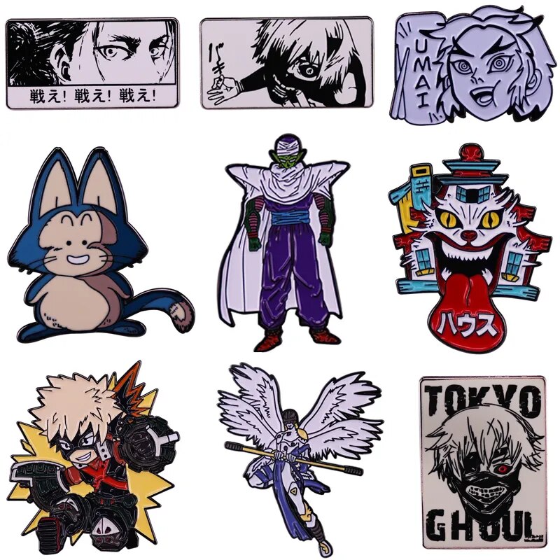 Demon Slayer Japanese Manga Cool Stuff Enamel Pin Lapel Pins for Backpacks Brooches Clothing Anime Briefcase Badges Decoration