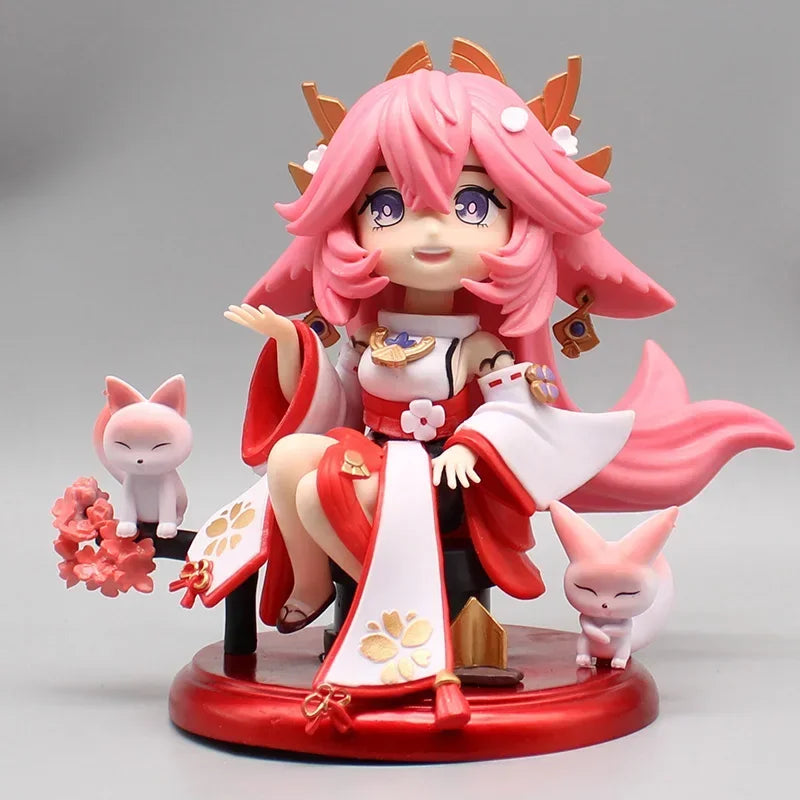 Game Genshin Impact Figures Yae Miko Naganohara Yoimiya Ganyu Cute Action Figures PVC Model Collection Toys Decoration Gifts