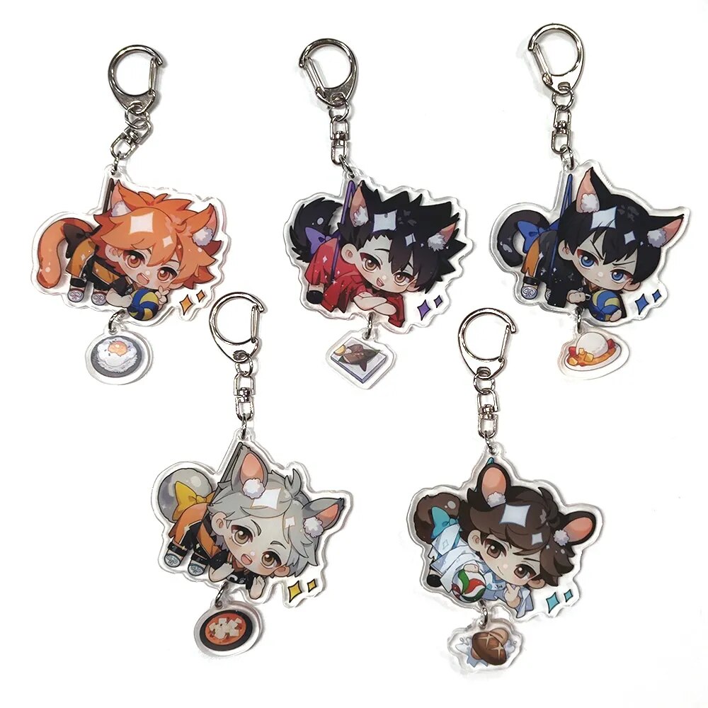 Llavero anime haikyuu!! Hinata Shoyo Kageyama Tobio colgante Animal capa intermedia llavero accesorios lindo bolso colgante llavero