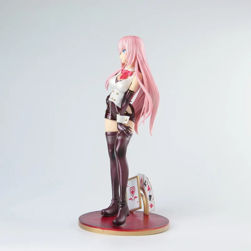 Hatsune Miku Handmade Megurine Luka Rabbit Ear Poker Character Pvc Statue Figure Model Collection kid Toy Gift