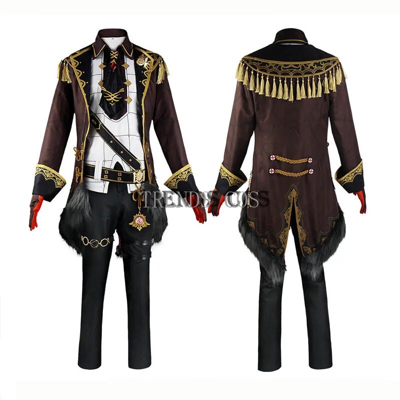 Game Genshin Impact Diluc Ragnvindr Cosplay Costumes Wig New Arrival Character Outfit Unisex Comic Roleplaying Diluc Outfit