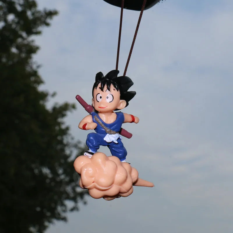 Anime Dragon Ball Figures Kawaii Son Goku Auto Rearview Mirror Hanging Pendant Cute PVC Model Decor Car Ornaments Accessories