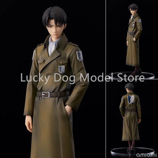 100% Original:Anime Attack On Titan Levi Coat Style 22CM PVC Action Figure Anime Figure Model Toys Figure Collection Doll Gift