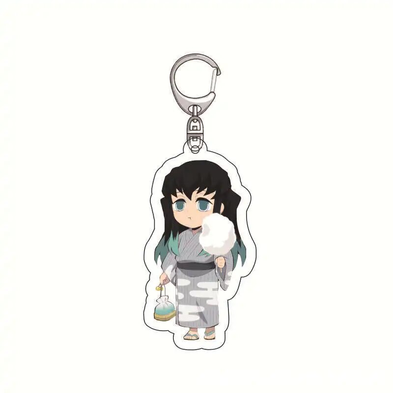 New Demon Slayer Keychain Kimetsu No Yaiba Blade of Ghost Key Chain Cute Kanroji Tokitou Pendant Car Key Ring Anime Jewelry Gift