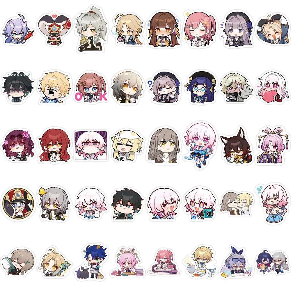 10/80PCS Honkai Impact Anime Stationery Sticker Sticker Waterproof Children Student Fashion Stationery Honkai:Star Rail Decorate