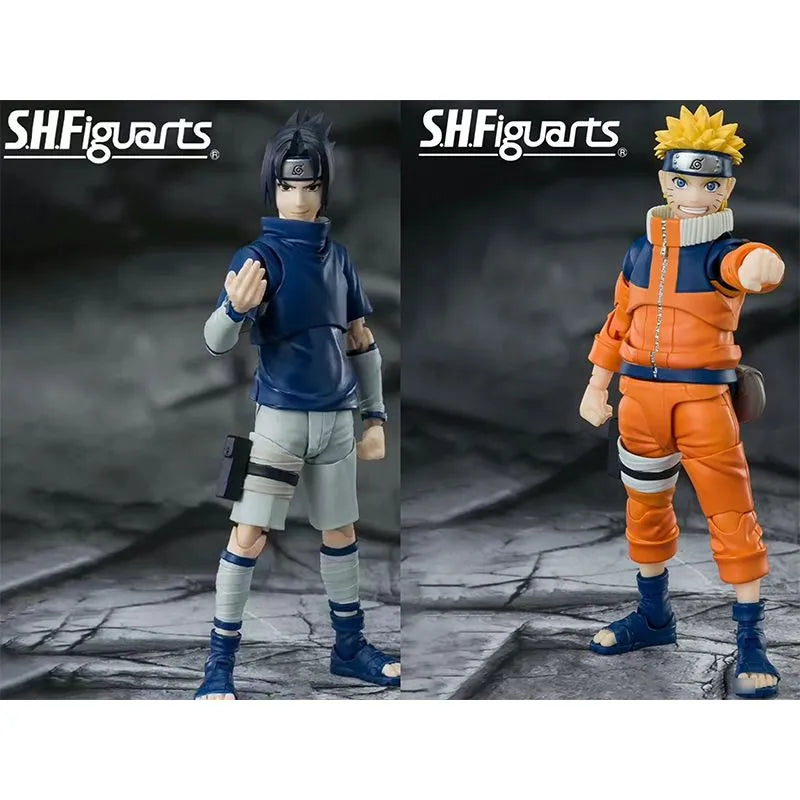 Original Bandai S.H.Figuarts SHF Uzumaki Naruto The No.1 Most Unpredictable Ninja Uchiha Sasuke Genius Ninja Of Uchiha Model