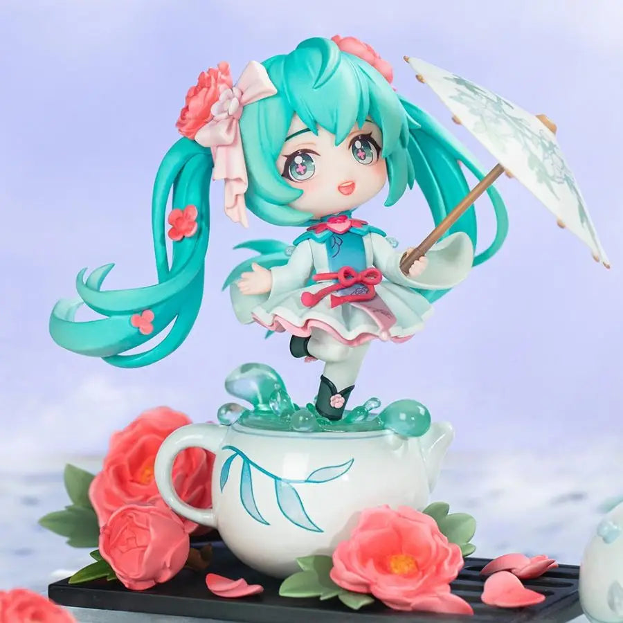 Judai Original Qingcang Studio VOCALOID Hatsune Miku Flower Rain Cute Mini PVC Action Figure Model Doll Toys