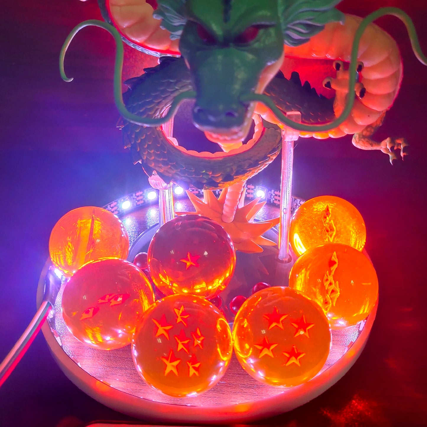 Bandai Dragon Ball Z Anime Shenlong figuras de acción Led luces nocturnas Shenrou bolas de cristal Control remoto Figma juguetes de regalo de Navidad