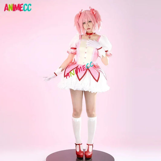 ANIMECC in Stock  XS-2XL Kaname Madoka Cosplay  Combats Costume Wig Anime Madoka Magica Halloween Party Outfits for Women