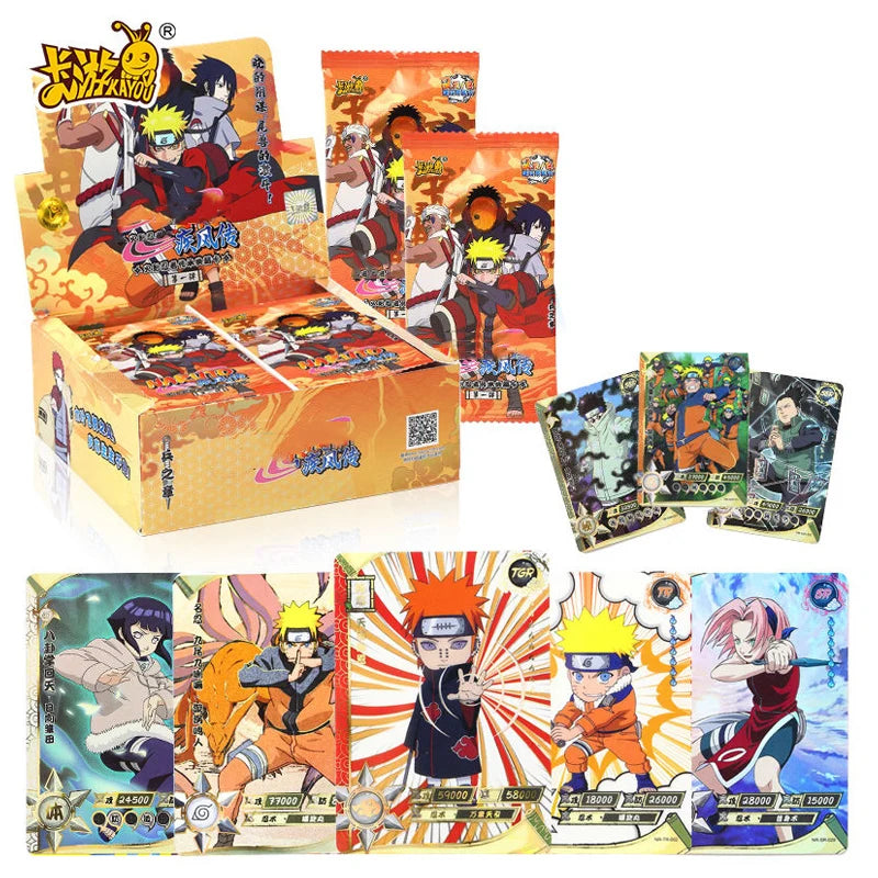 Naruto Collection Cards Gift Box Full Set Tier 4 Wave3 Booster Box Kayou Anime Playing Cards Game Cartas Gift