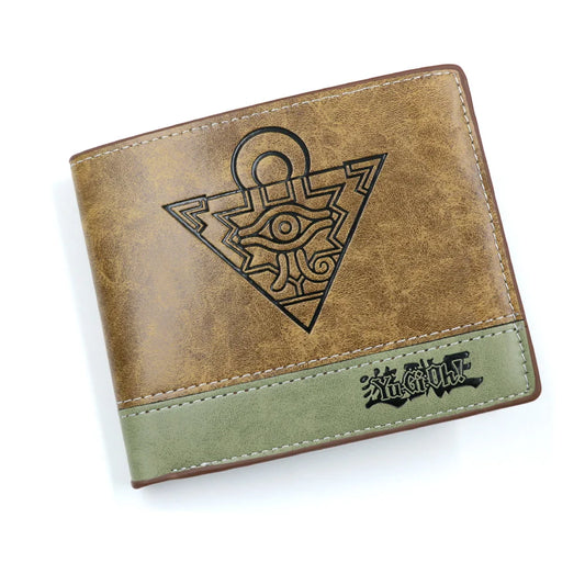 PU Khaki Short Wallet of JOJO Death Note Hellsing Sword Art Online Attack on Titan Yu-Gi-On with Coin Pocket