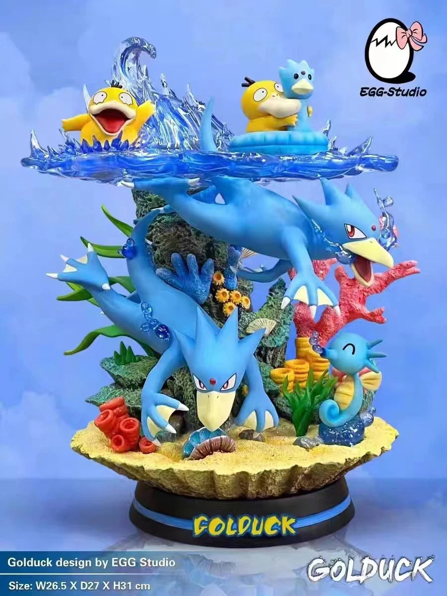 100% Original Anime Pokémon Koda Duck & Koda Duck Swimming Circle Koda Duck Character Statue