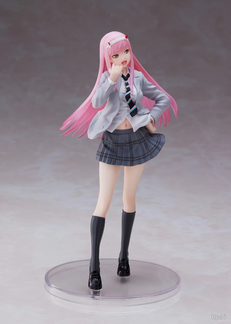 Figura de Anime de DARLING in the FRANXX de 18cm Zero Two, uniformes de figuras de acción, figura de Gril Sexy, colección de PVC para adultos, juguetes de modelos de muñecas