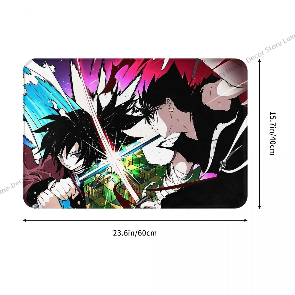 YU YU HAKUSHO Non-slip Doormat Hiei Bath Kitchen Mat Prayer Carpet Flannel Pattern Decor