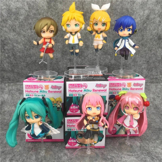 Kawaii Anime Kagamine Rin Kagamine Len Hatsuns Mikuu figuras de acción muñecos modelo juguete colección adornos regalos para niños