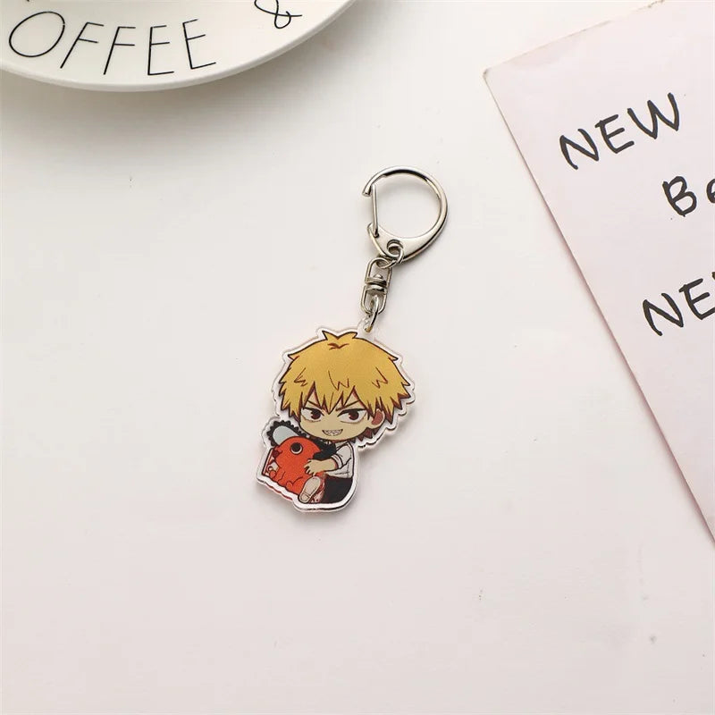 Anime Chainsaw Man Keychain Pochita Power Makima Angel Hayakawa Aki Key Ring 5cm Acrylic Charm Key Chain