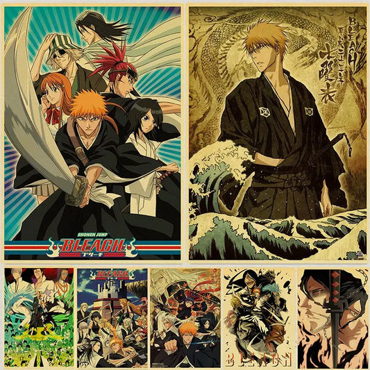 Japanese Anime Bleach Poster Kraft Paper Retro Posters Home Room Store Wall Decor Fans' Collection Art Painting Wall Stickers