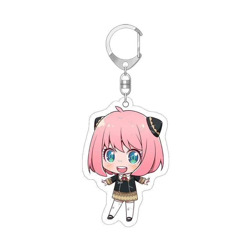 Anime SPY X FAMILY Key Chain Acrylic Cartoon Loyor Anya Yor Figure keychains Metal Holder Key Ring Jewelry Gifts Props Cosplay