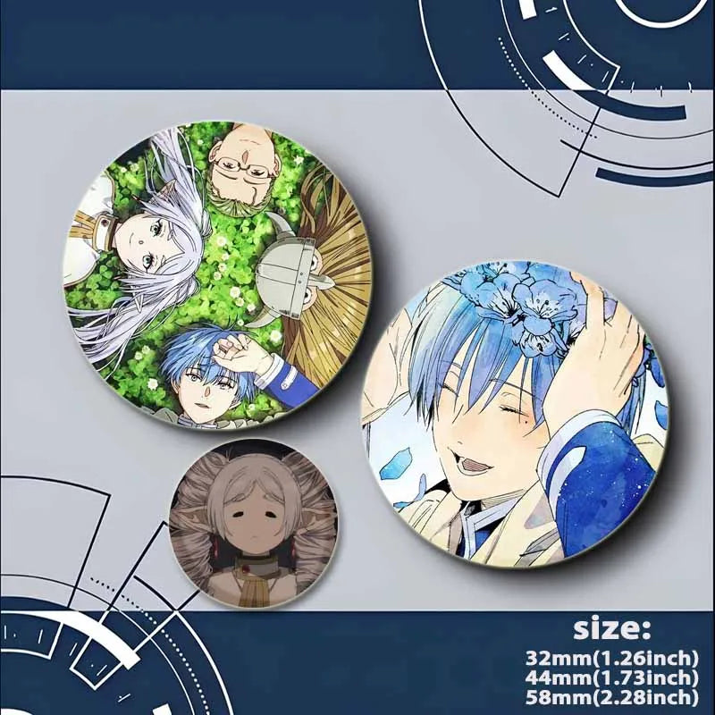 Anime Frieren Beyond Journey's End Button Pins Cartoon Badge Round DIY Creative Brooches for Backpack Jewelry Accessories Gifts