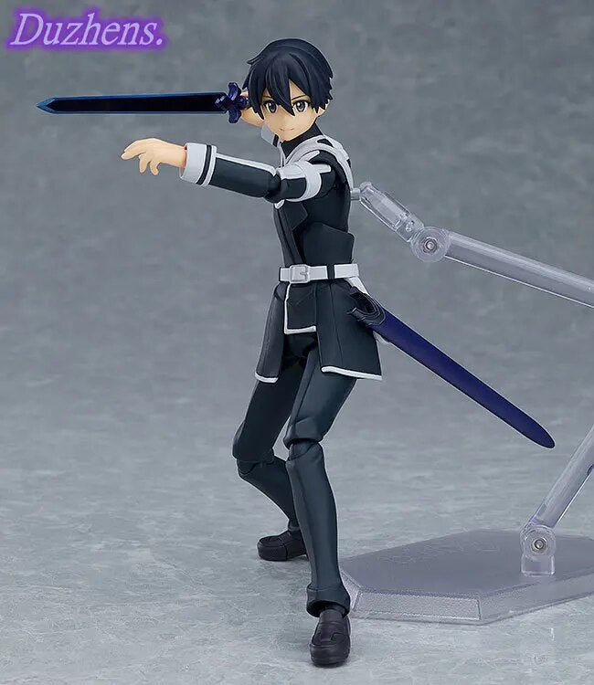 100% Original:Anime Sword Art Online Kirito figma#174 PVC Action Figure Anime Figure Model Toys Figure Collection Doll Gift