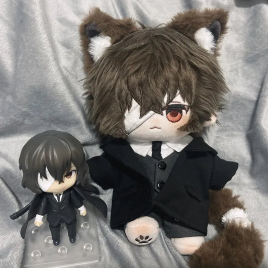 20cm Anime Bungo Stray Dog Osamu Dazai juguete de peluche Kawaii Oreja de Gato algodón muñeca vestir Cosplay juguete de dibujos animados regalo de cumpleaños