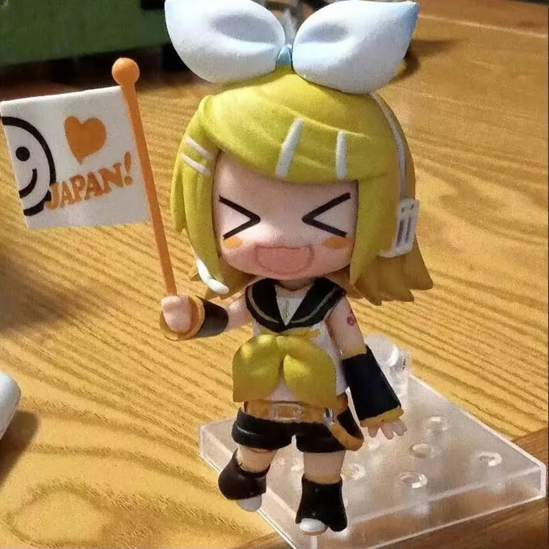 Figura de Anime Kawaii Hatsune Miku 189 # Kagamine Len Kagamine Rin cantante Virtual colección de figuras de acción modelo juguetes de muñecas regalos