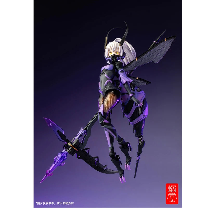 Original Snail Shell 1/12 Mobile Suit Girl Black and Purple Wasp Girl Clover PVC Action Figure Assembled Model Toy