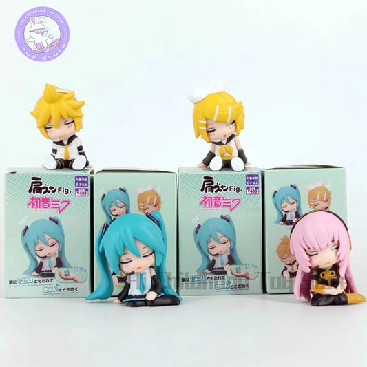 Original Takara Tomy Hatsune Miku Figure Kagamine Rin Kagamine Len Megurine Luka Gashapon Sleep On Your Shoulder Model Toy Gifts