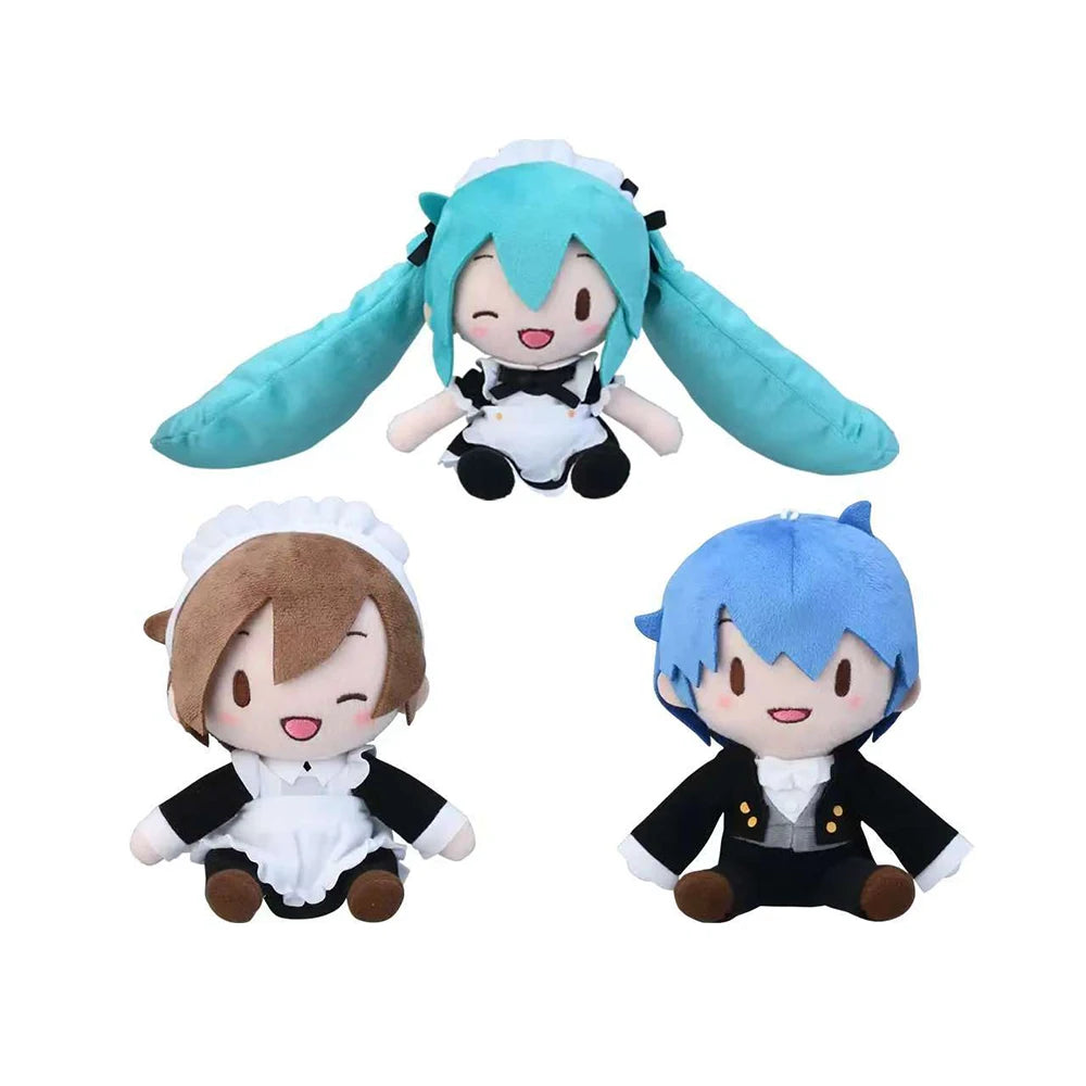 IN Stock Original Genuine SEGA VOCALOID Hatsune Miku MEIKO KAITO Maid Mini Plush Toys Doll Cartoon Collectible Model 16CM