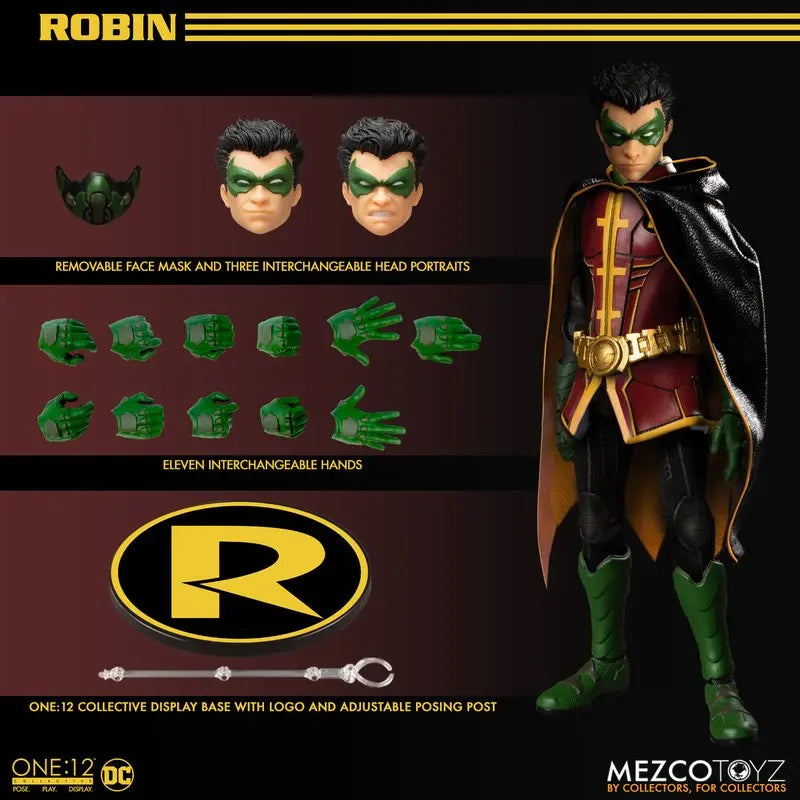 In Stock Mezco ONE:12 DC Batman Robin 1/12 Anime Action Figures Toys Models Collector