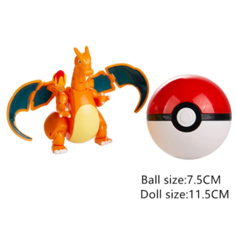 Genuine Pokemon Action Morphing 9 Styles  Pokeball Pikachu Anime Figures Model Kawaii Birthday GIfts Bulk Buy Doll Toys of Kids