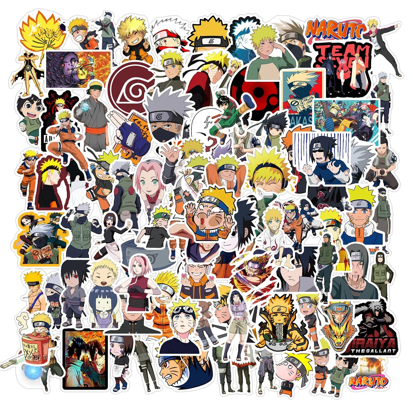 10/30/50/100 Uds Japón Anime dibujos animados pegatina de Naruto para pegatina impermeable equipaje monopatín guitarra portátil Stikers juguetes para niños
