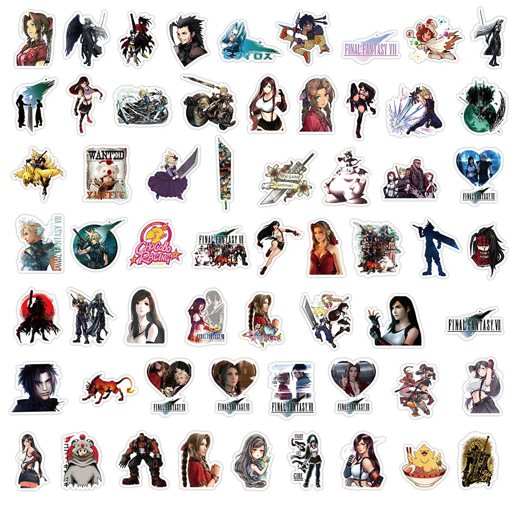 60pcs New Game Final Fantasy Character Cartoon Graffiti Sticker Suitcase Cup Notebook Sticker