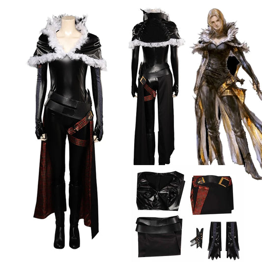 Final Cos Fantasy FFXVI Benedikta Harman Cosplay Costume Women Outfits FF16 Jumpsuit Gloves Shawl Full Set Halloween Party Suit